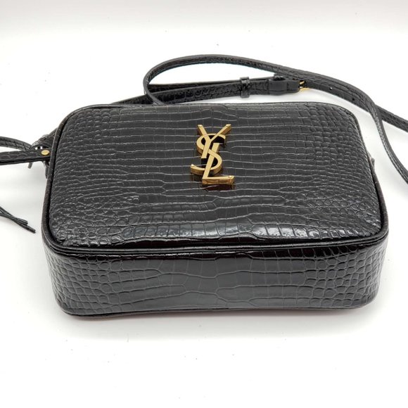 100% Authentic YSL Lou Camera Bag in Crocodile Embossed in Shiny Leather - Picture 7 of 12